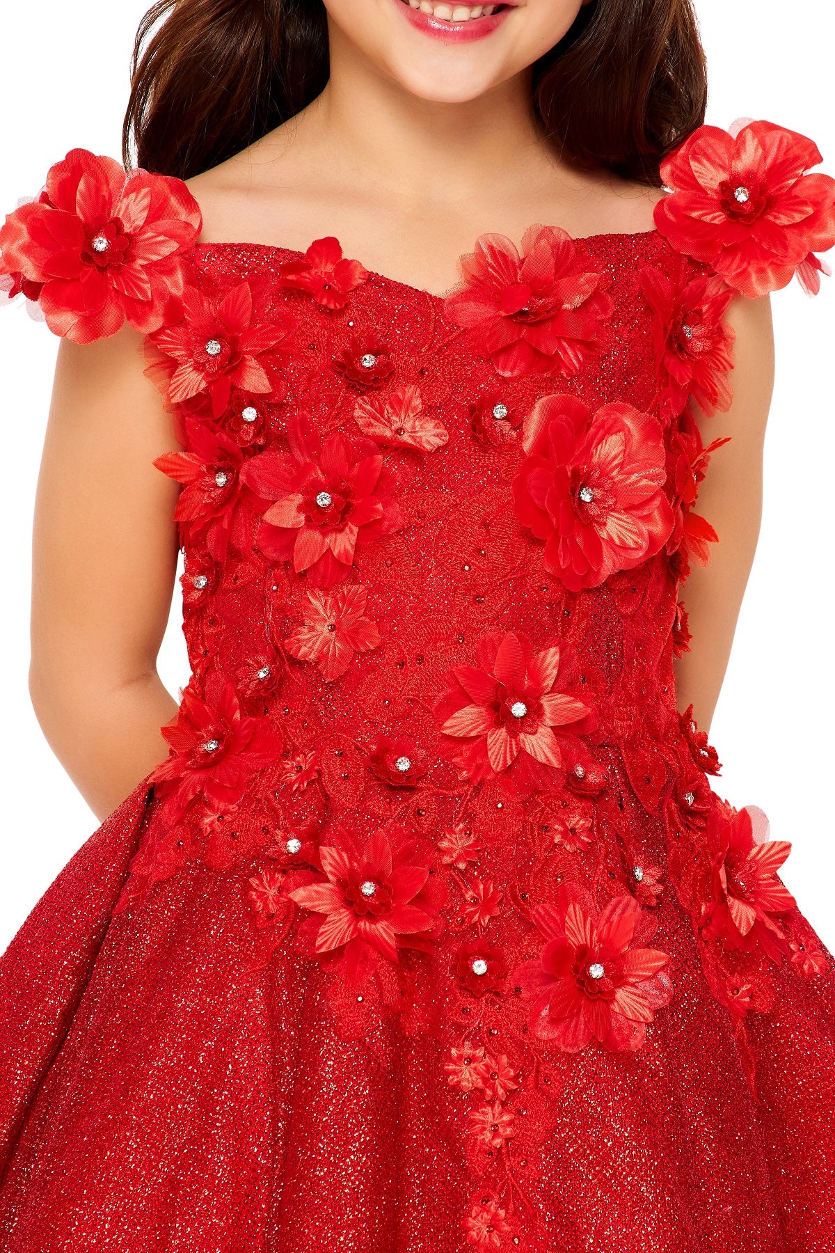 Girls Dress 04-3D flower girl dress