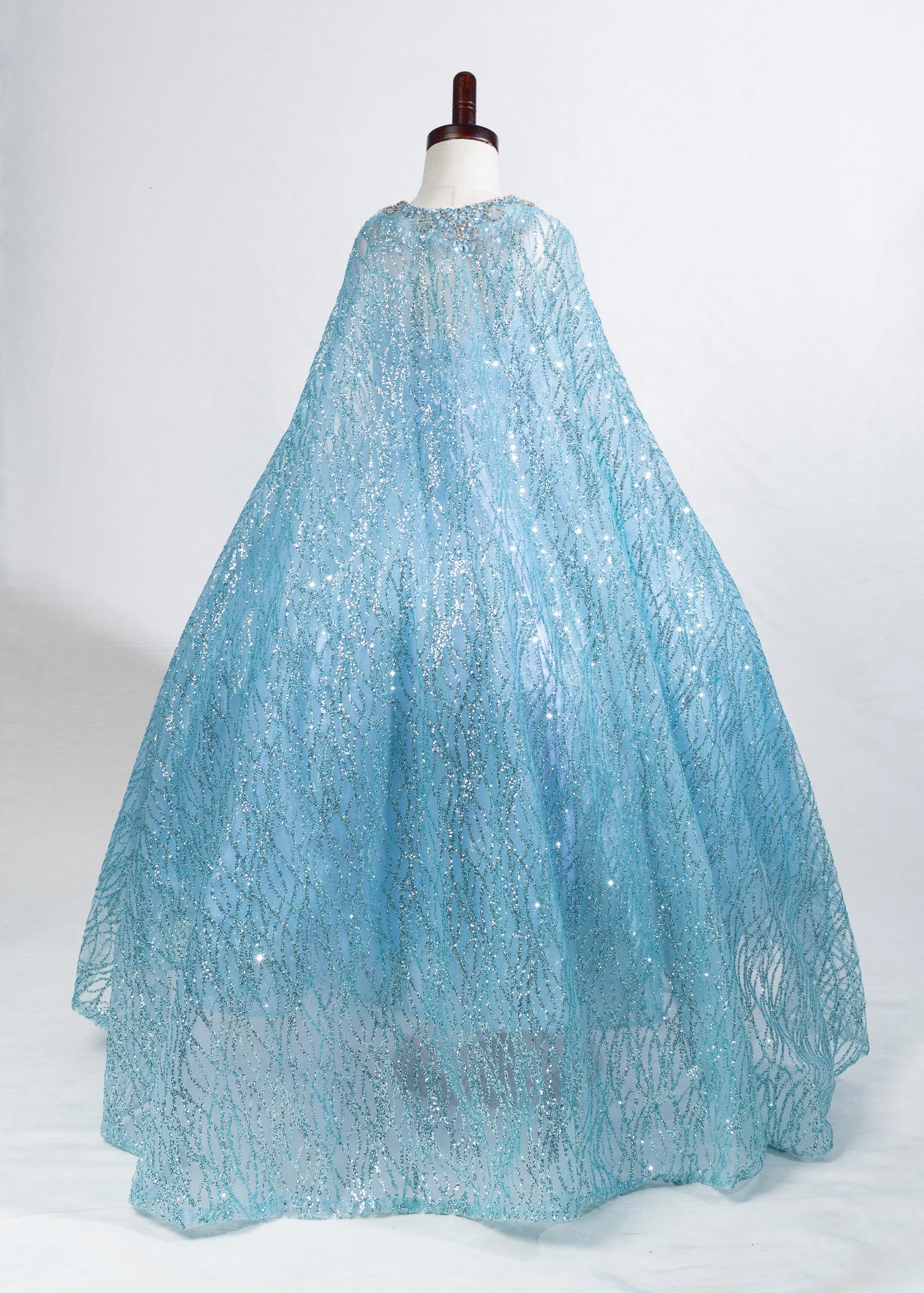 Girls Dress 03-Glitter Cape Frozen girl dress