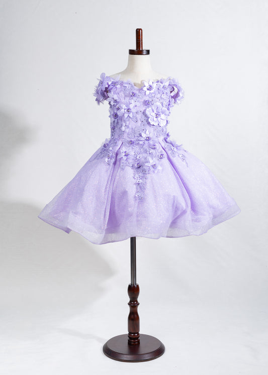 Girls Dress 04-3D flower girl dress