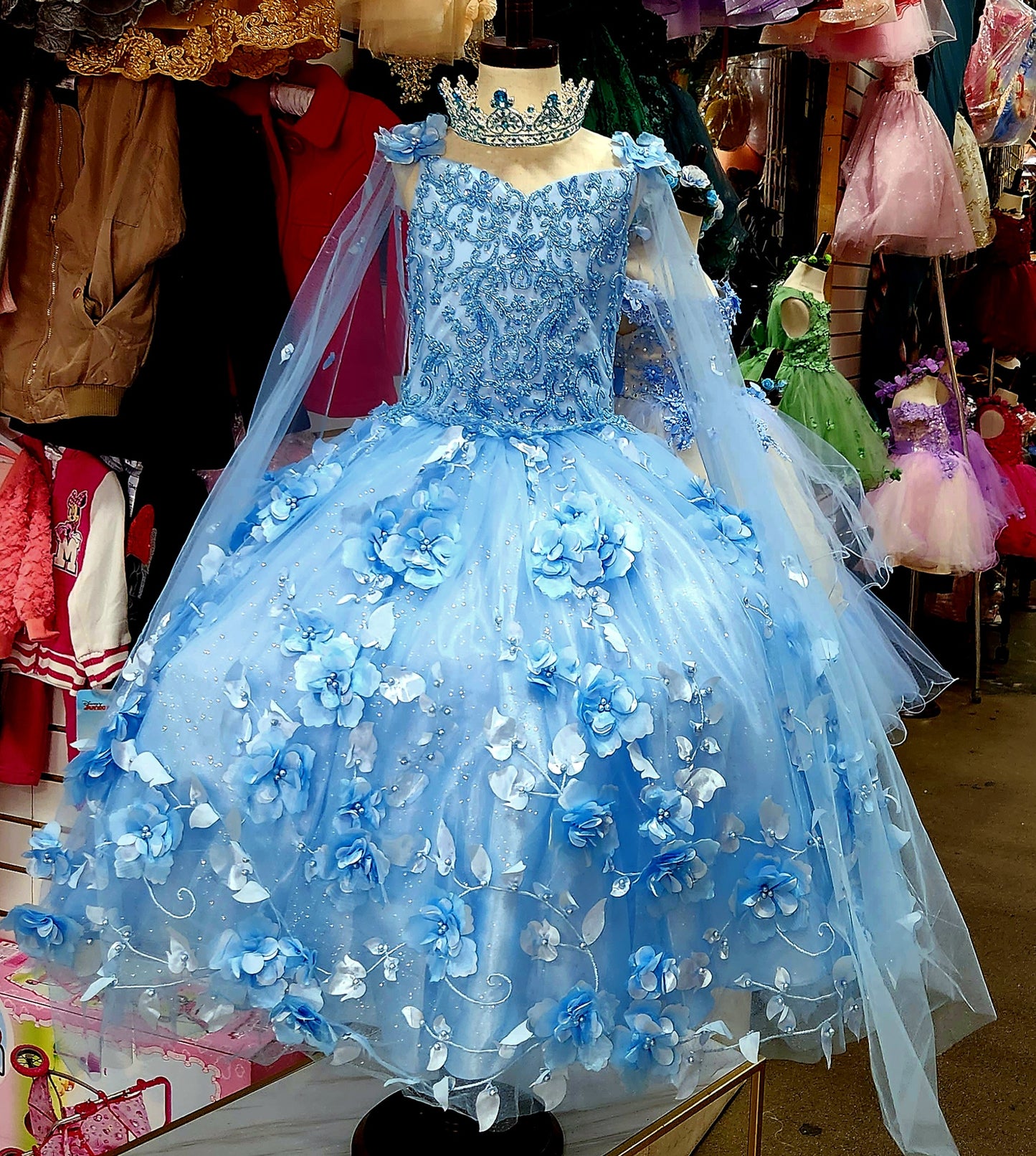 Girls Dress 01-Minnie Quinceanera 3D flower girl dress